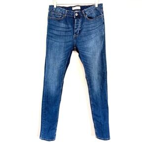 Topman Men's Mid-Rise Skinny Fit Jeans in Medium‎ Blue Wash